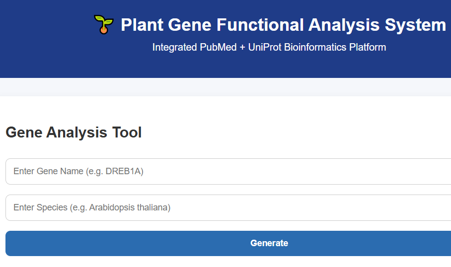 Plant Gene Functional Analysis System